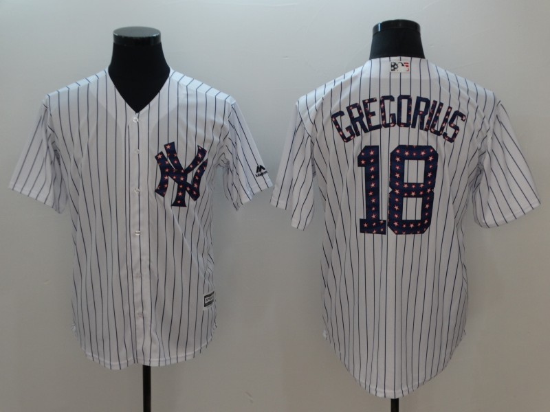 Men New York Yankees 18 Gregorius White Independent version Game MLB Jerseys